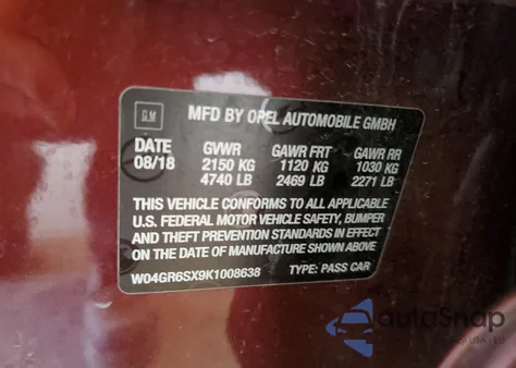 2019 Buick Regal Essence from USA, damaged, VIN W04GR6SX9K1008638
